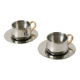 Set of double-walled stainless steel espresso cups made in Italy, 1970s design.