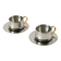 Set of double-walled stainless steel espresso cups made in Italy, 1970s design.