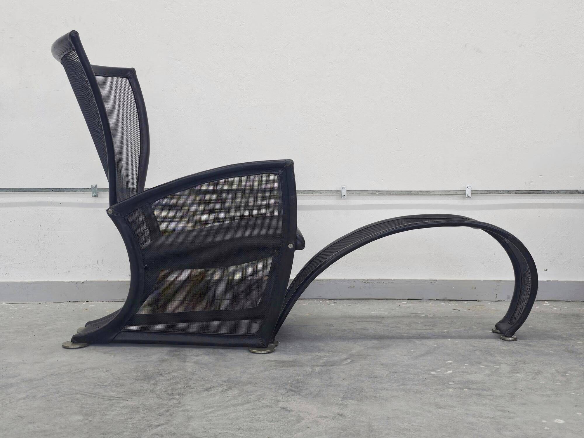Postmodern armchair and ottoman Privè by Paolo Nava for Arflex