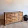 Commode sideboard vintage en bambou à 6 tiroirs,