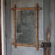 Bamboo effect wooden mirror, vintage wall mirror, decor