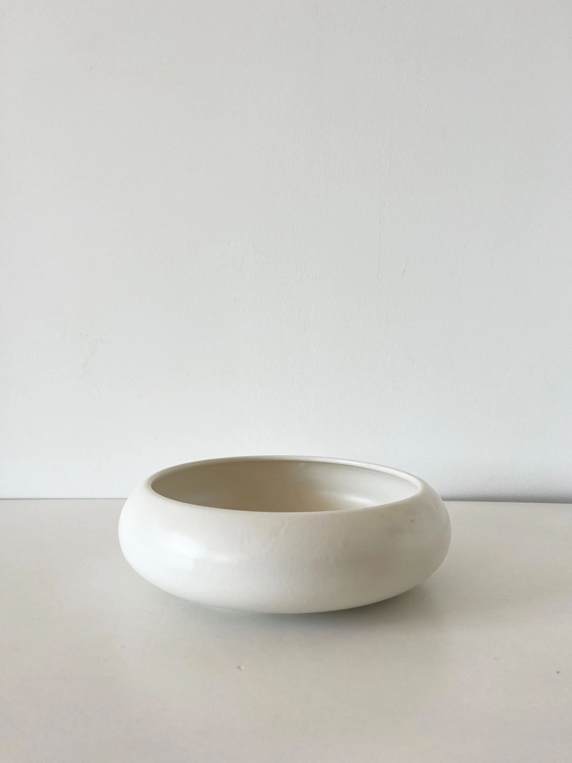 Matte white ceramic bowl, 1950s