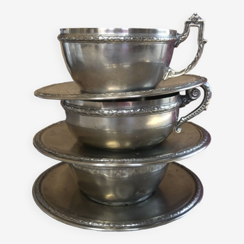 Set of 3 old "silverware" cups