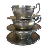 Set of 3 old "silverware" cups