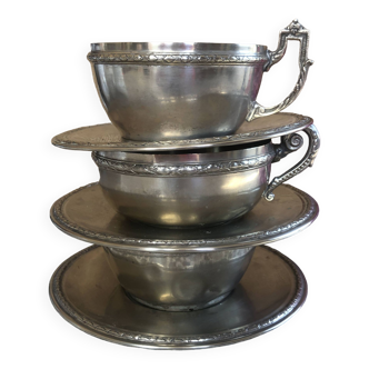 Set of 3 old "silverware" cups