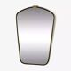 Rearview mirror and free form from the 60s brass frame highlighted with black