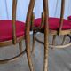 Set of 8 Vintage Bentwood Bistro Chairs: Red Upholstery