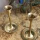 Pair of candlesticks, minimalist design in brass