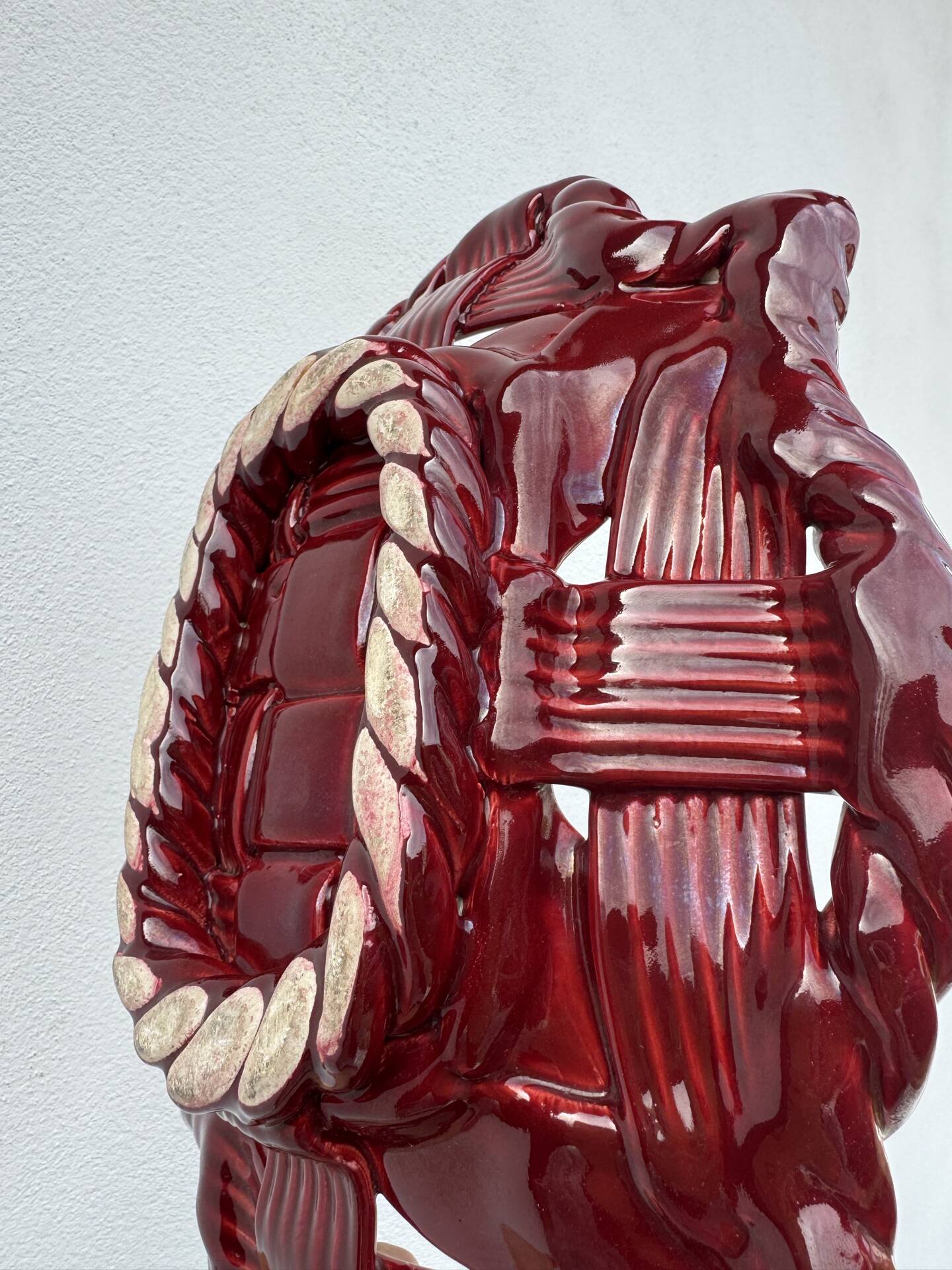 Corbeille céramique tressée Vallauris années 60