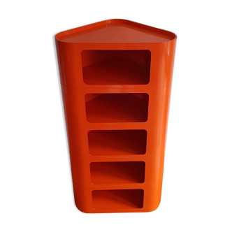 Corner shelf 70s orange plastic