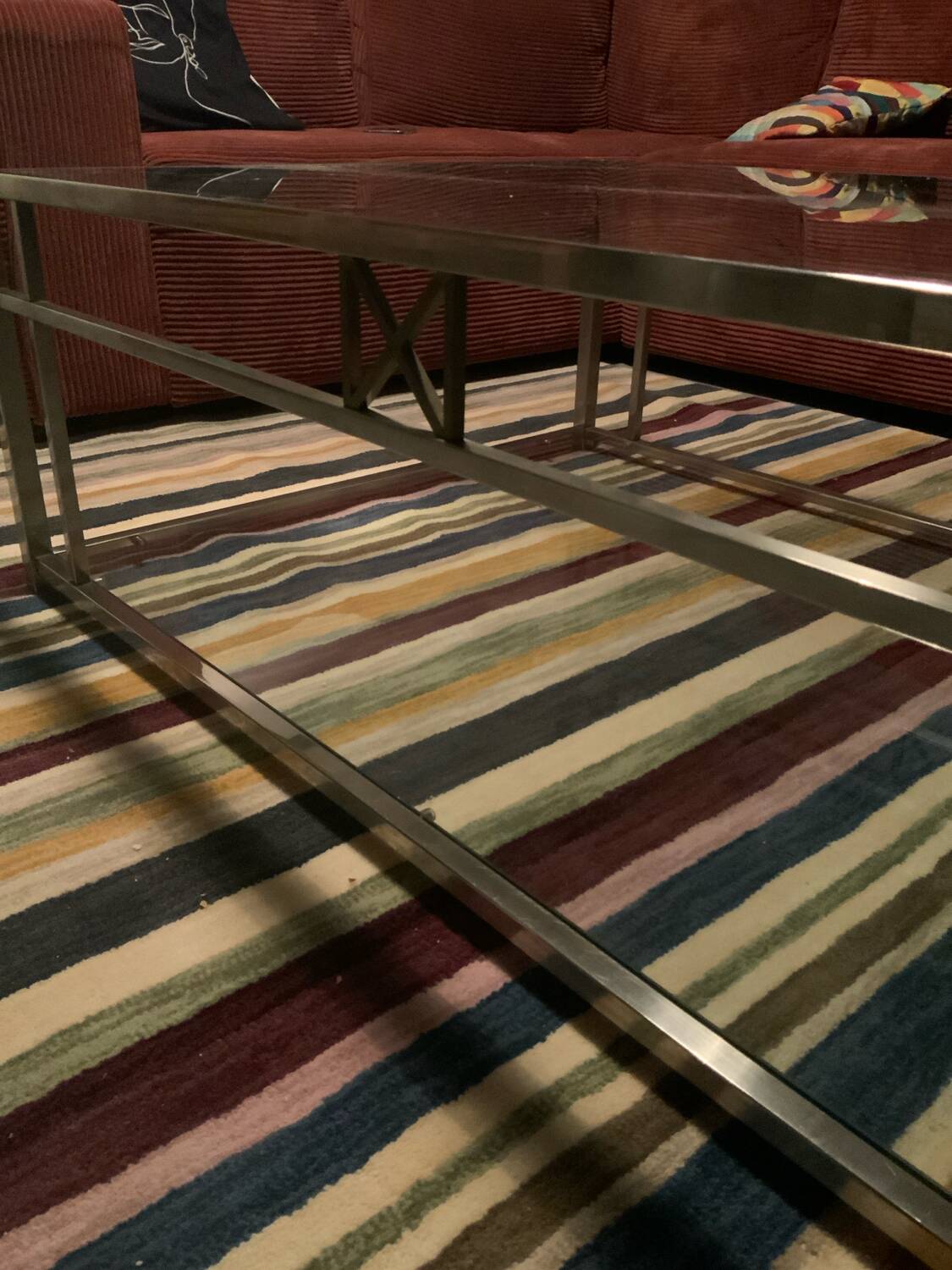 Roche Bobois glass and chrome coffee table