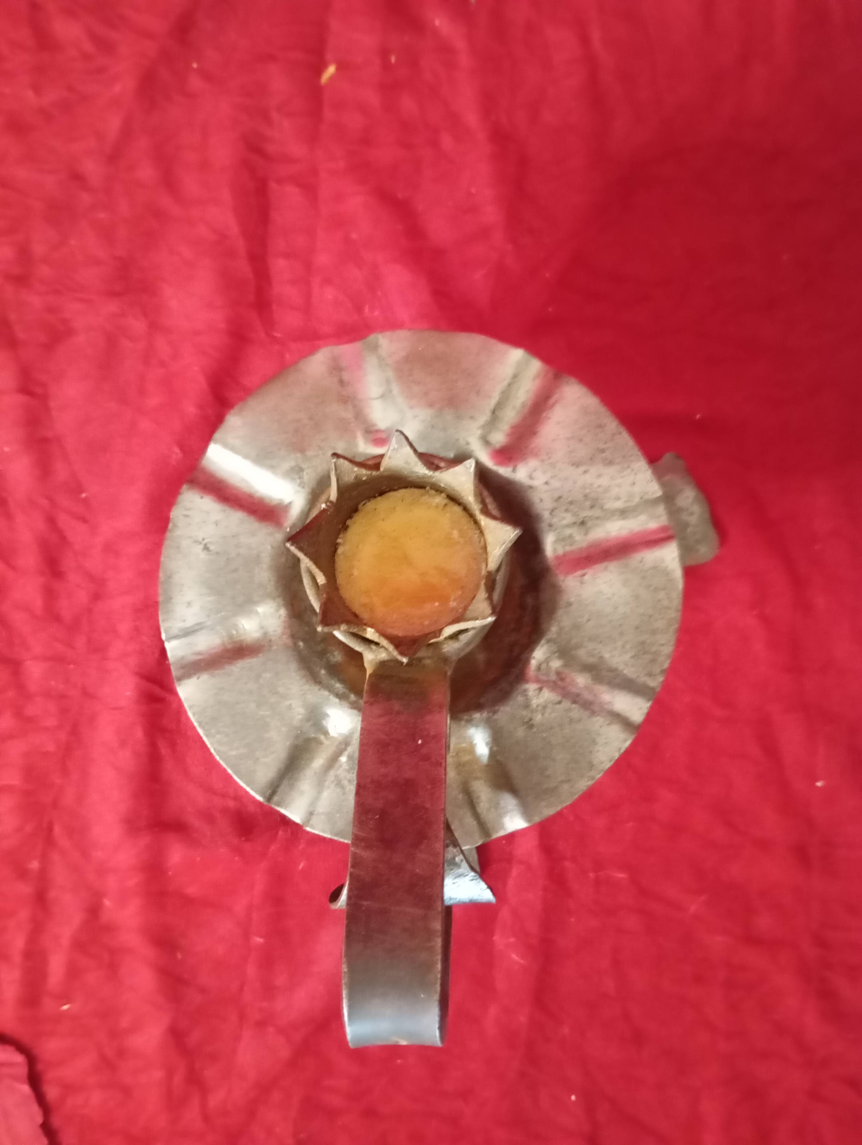 WROUGHT IRON CANDLE HOLDER