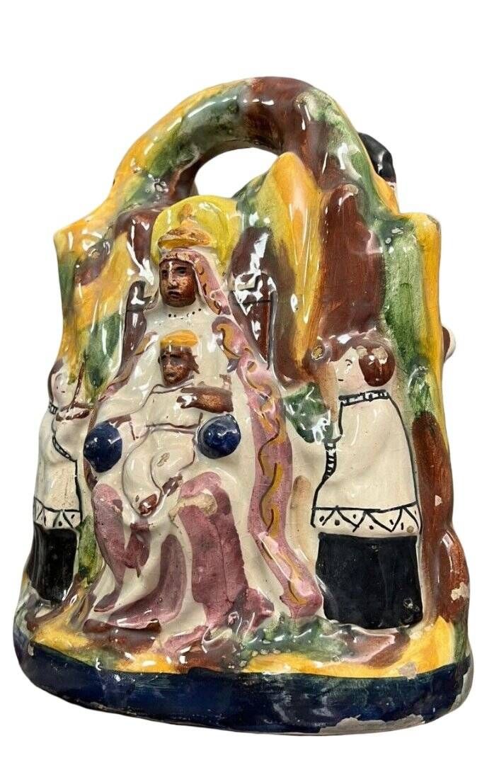 Sculpture in Spanish Majolica representing the Black Virgin with Child.