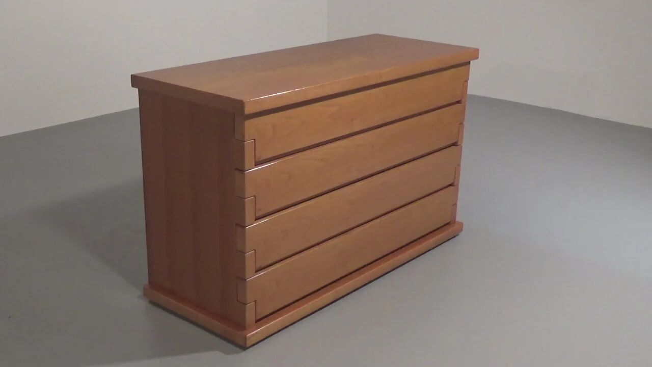 Italian architectural chest of drawers in ash