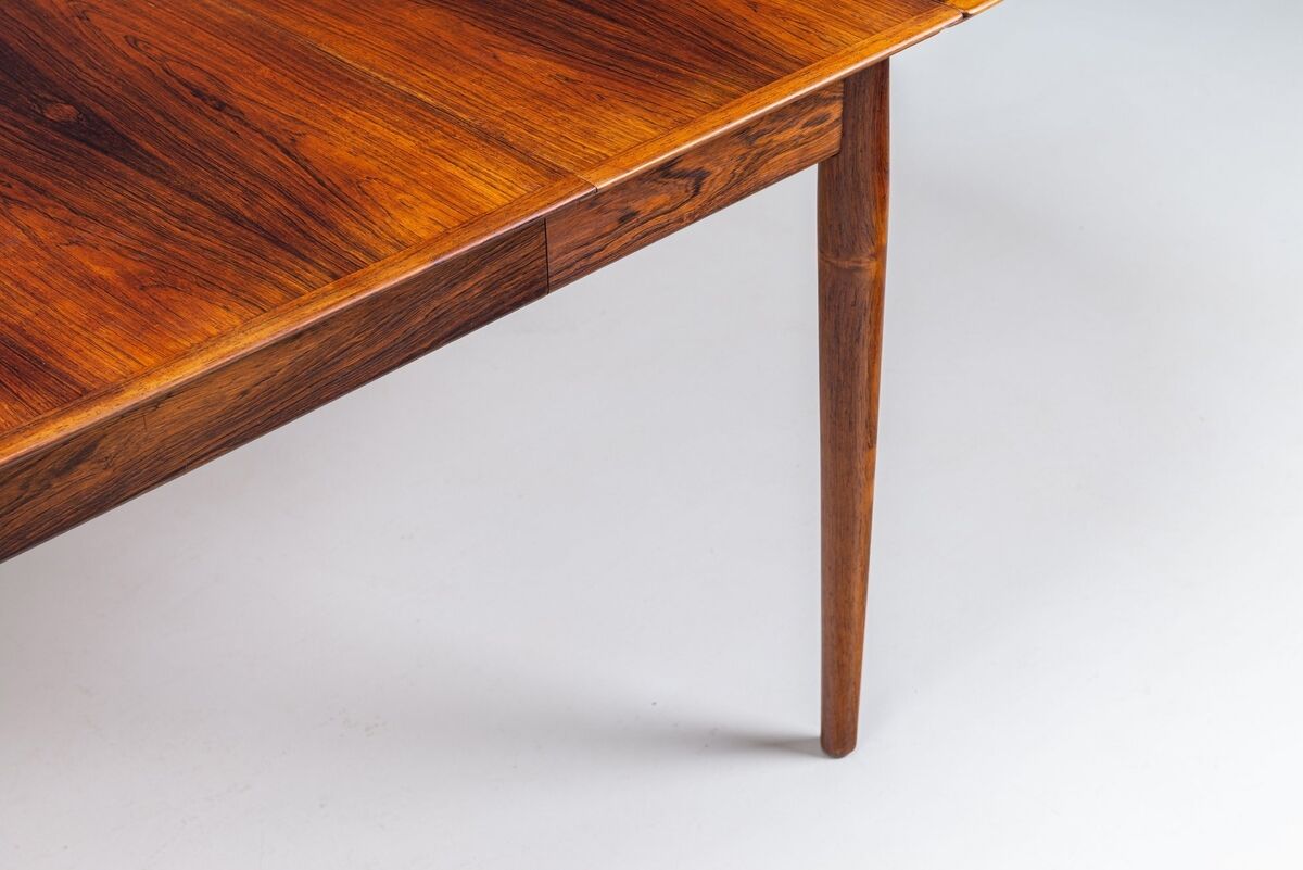 Table à manger à rabat modèle 227 d'Arne Vodder en palissandre Sibast 1960