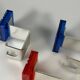 3 x 1960s 1970s Coat Hooks, Wall-Mounted Coat Rack, Metal/Plastic