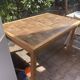 Pine and brown ceramic table, 1960s