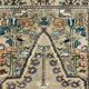 Distressed Turkish Rug 122x79 cm Vintage Shabby, Wool Tribal Blue, Beige Small