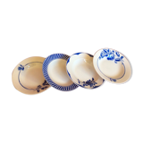 Set of 4 old and mismatched french-made hollow plates