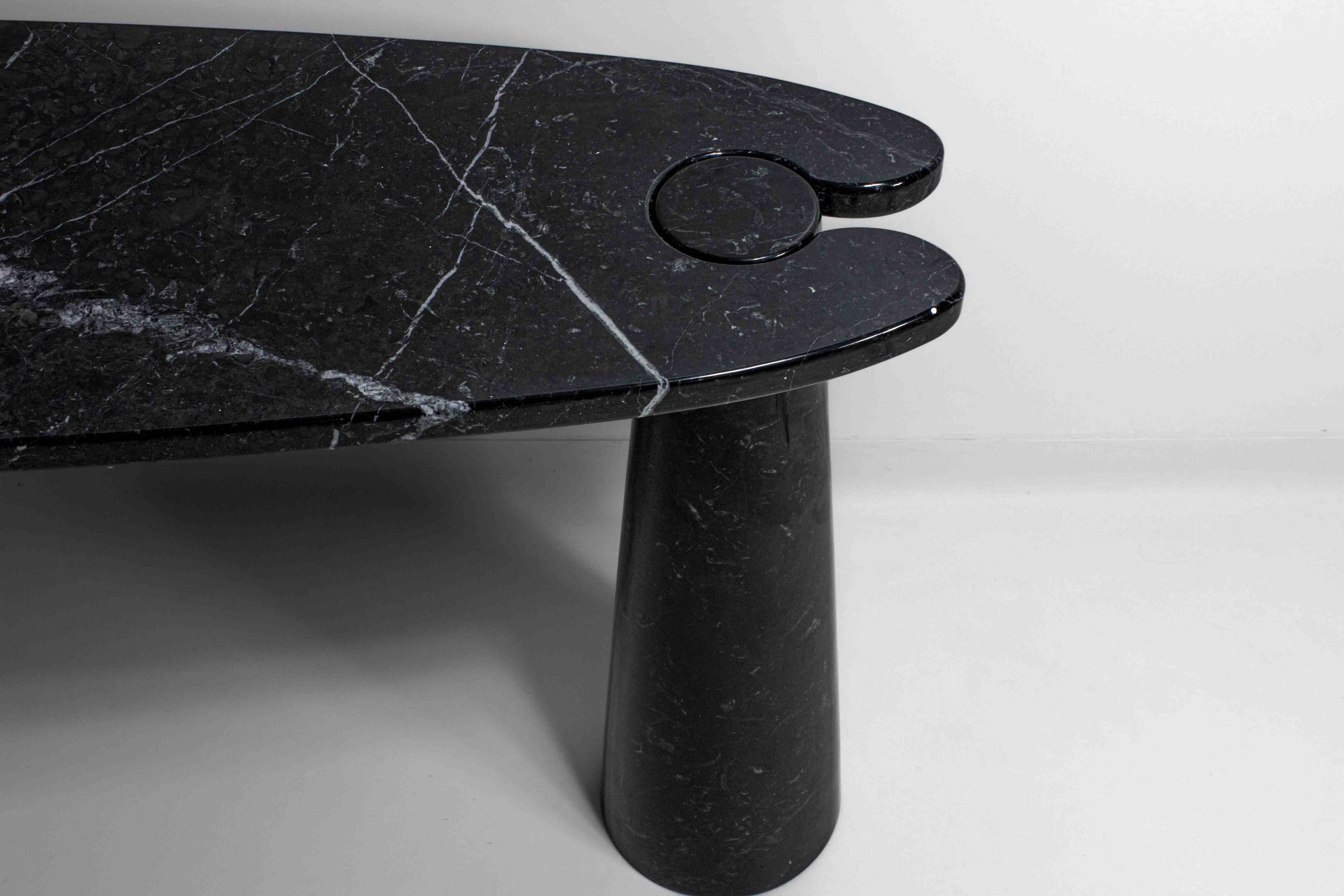 'Eros' console table in black marquina marble by Angelo Mangiarotti