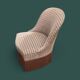 Vintage chocolate velvet toad armchair
