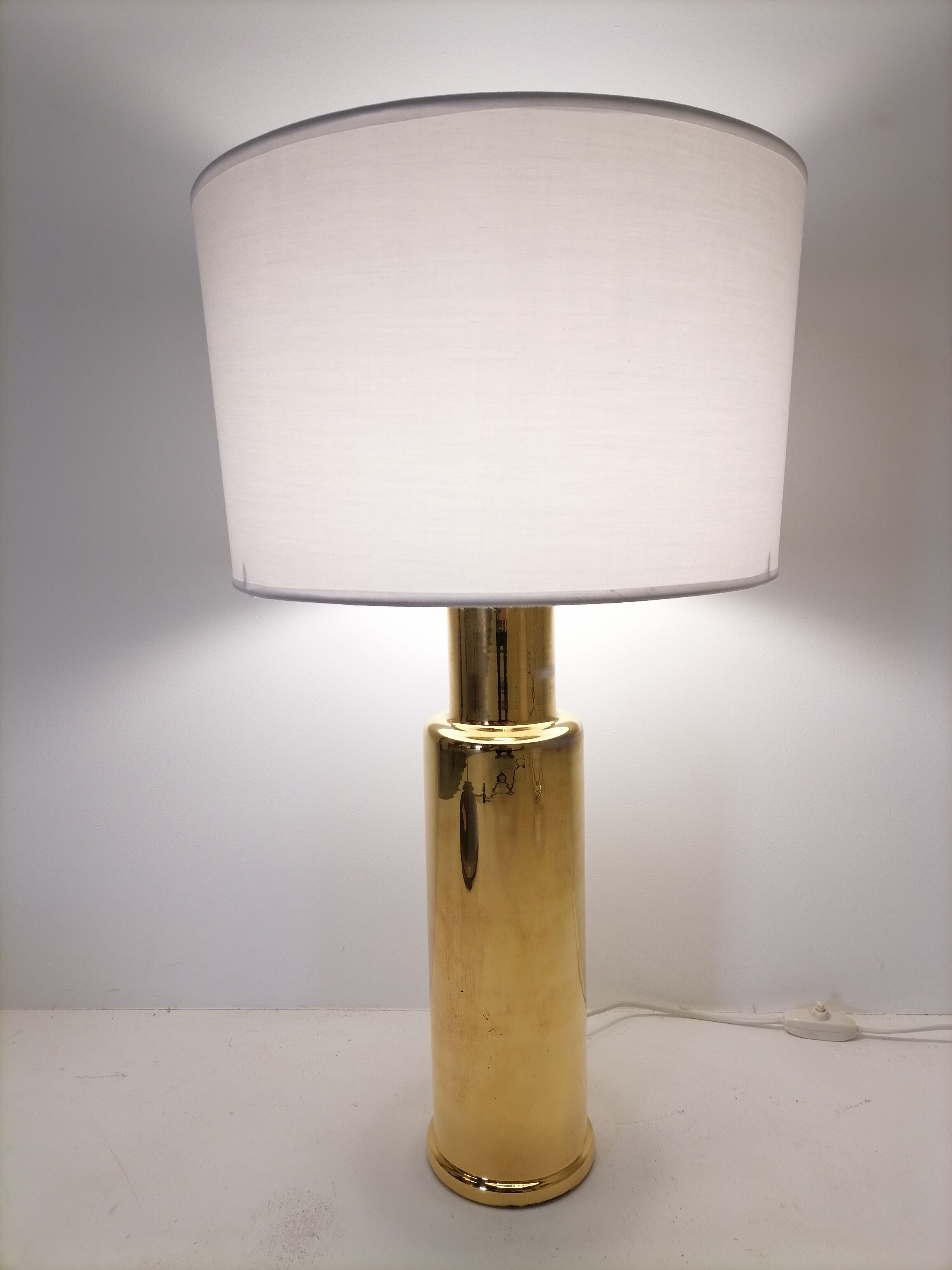 Lampe scandinave Luxus en verre doré 1970