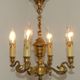 French Empire Style Bronze 4-Light Chandelier with Swan Detail Arms