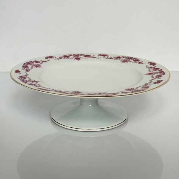 Présentoir à gâteau   EPIAG   rubans/nœuds et guirlandes rose/violet