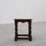 19th Century oak rectangular joint stool or table with turned legs, France