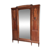 Armoire ancienne Art Nouveau avec miroir – Début du 20ème siècle