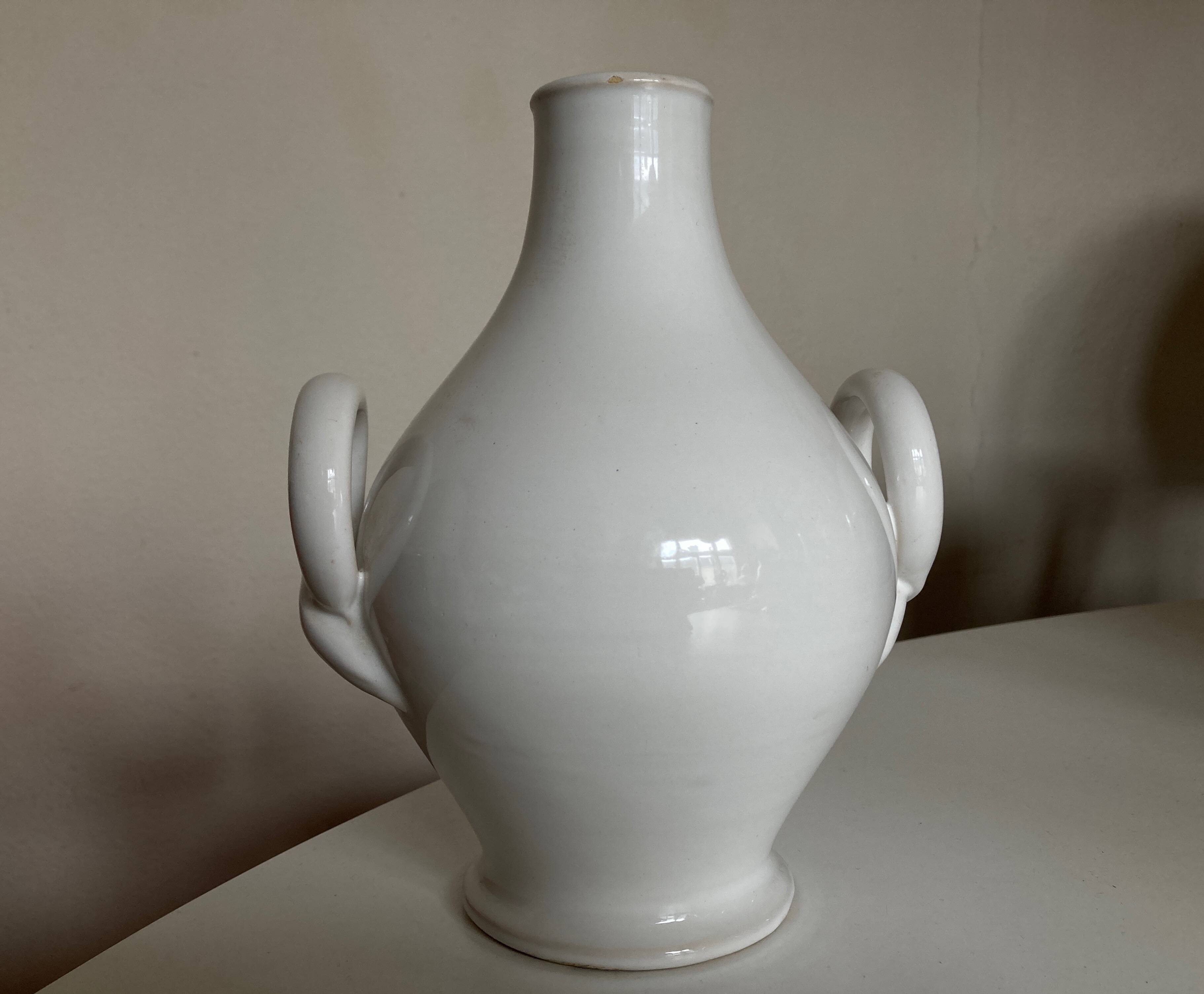 Neoclassical vase by Emile Tessier 1950 Malicorne