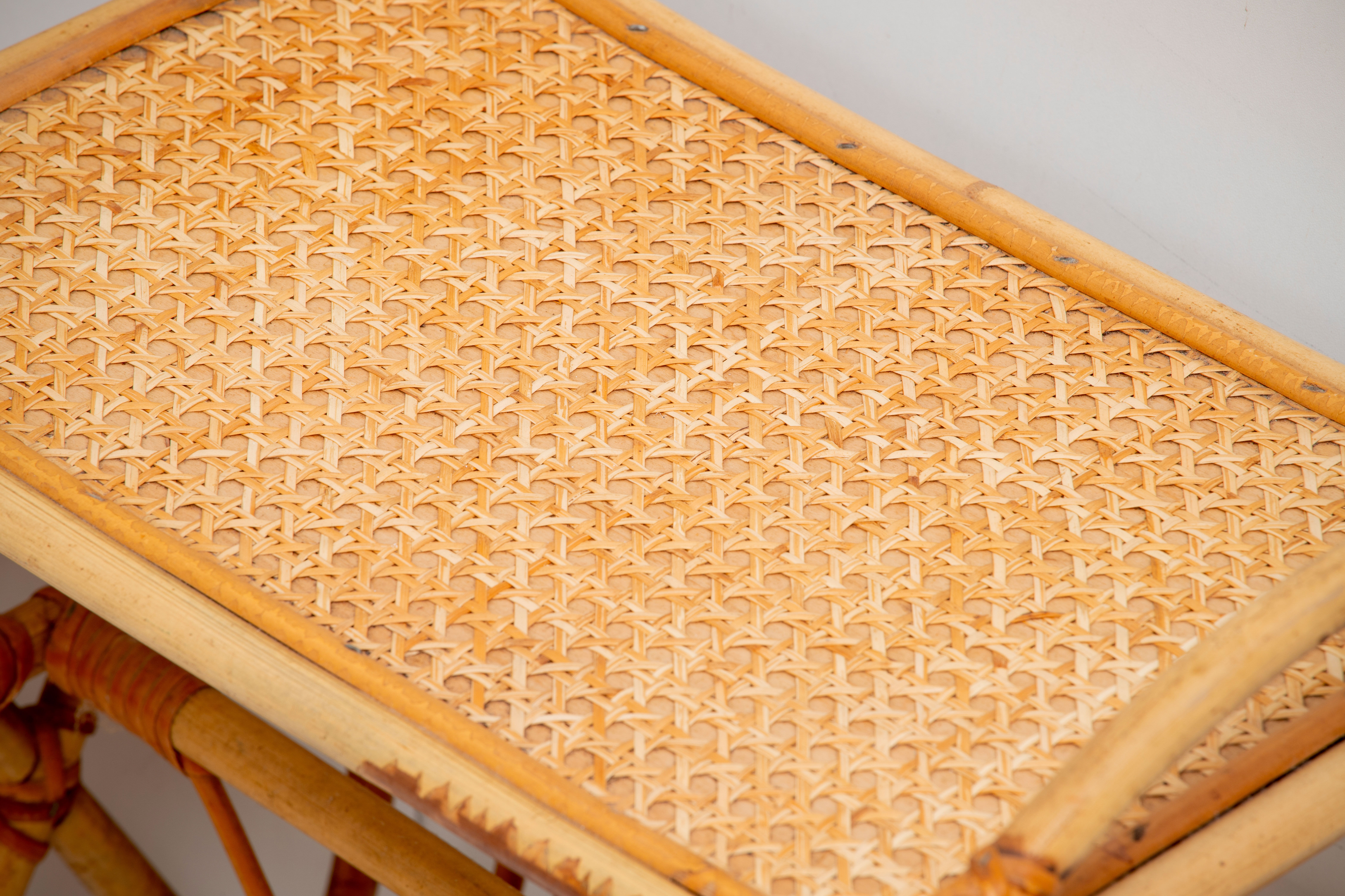 Rattan and caning magazine rack