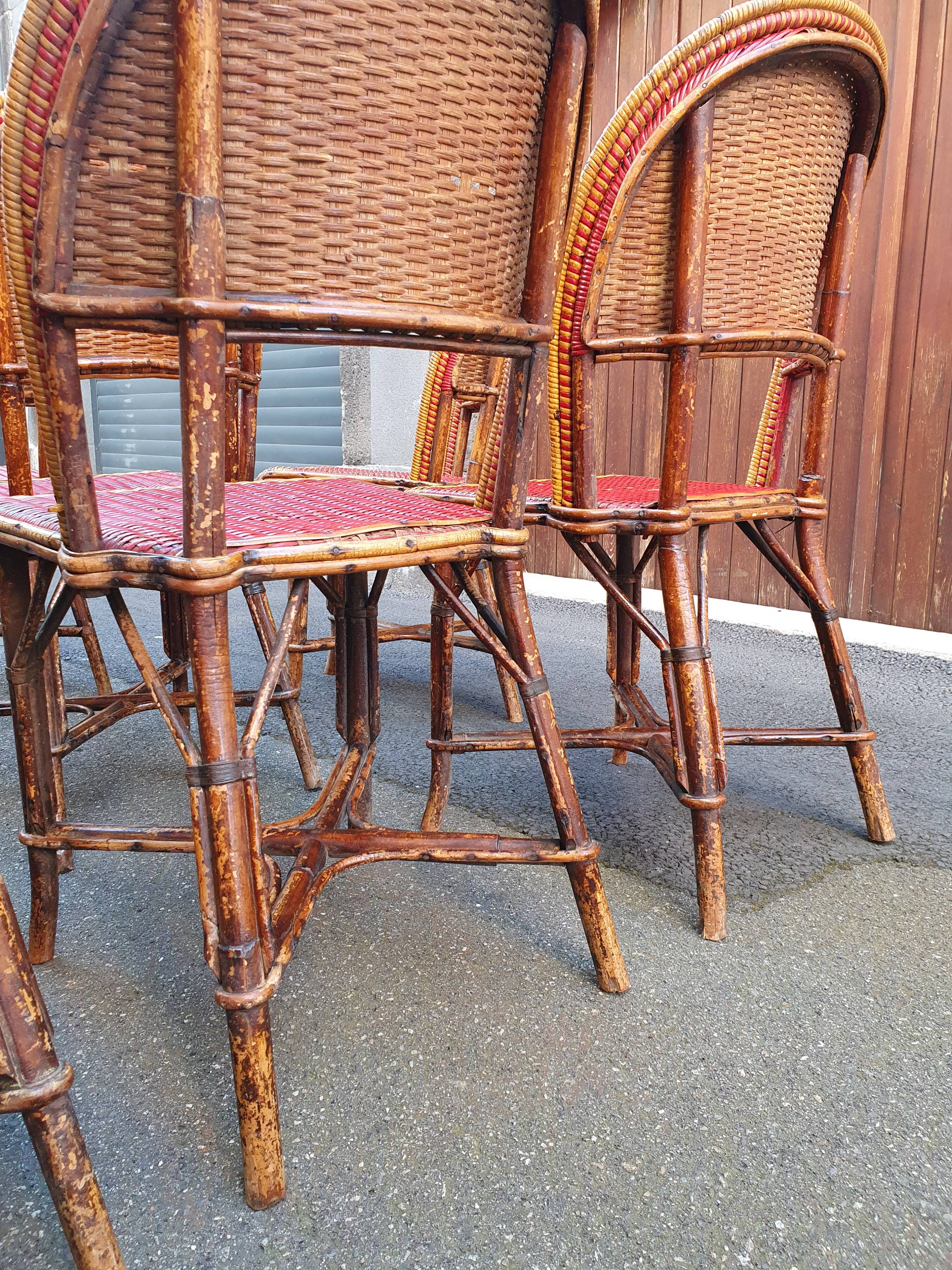 Set of 7 Parisian bistro / café chairs from the 1930s
