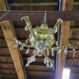 Lustre pampilles et laiton 9 ampoules