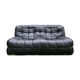 Kashima 2-seater sofa in black leather Michel Ducaroy, 1970