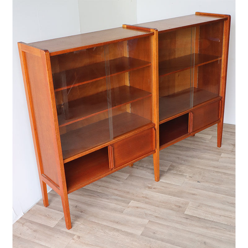Bibliothèque avec étagères en bois 1960