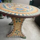 Mosaic garden table, 1950s, craftsman from Drôme