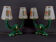 Paire de lampes en faïence verte et dorée, circa 1940