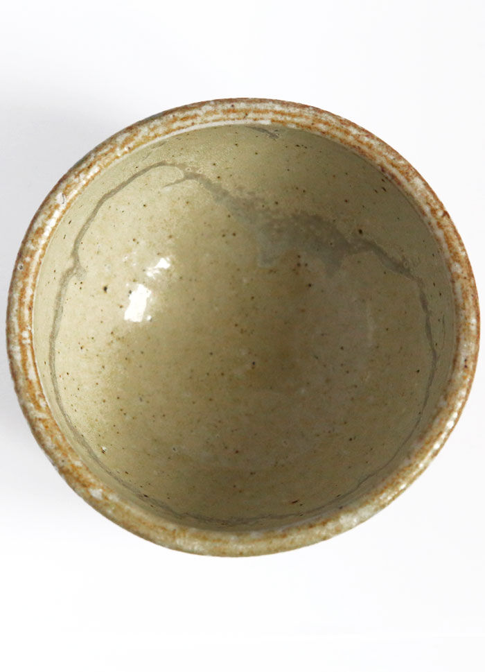 Sandstone bowl with blue flowers