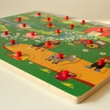 Large wooden puzzle with 27 pieces, vintage