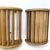 Pair of Scandinavian wooden wall lamps, 1960