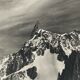 Old photo in black and white mountain summit artistic snow