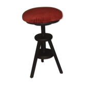 Tabouret de piano à vis relooké tissus velours