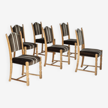 Années 1970, ensemble de 6 chaises de salle à manger danoises, bon état d'origine.
