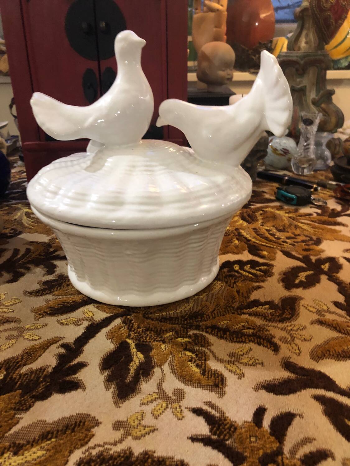 Ceramic plate with 2 doves