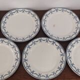 Set of 7 iron earth flat plates u&c sarreguemines and digoin