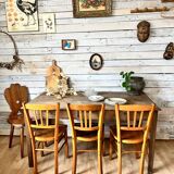 Raw wood farm table