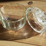 Pale green tinted glass bonbonnière – Delicate vintage shade