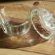 Pale green tinted glass bonbonnière – Delicate vintage shade