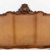 Louis XV style bed in carved and caned beech
